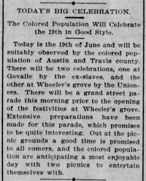 June 19th History In Texas