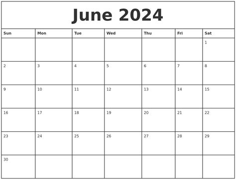 Select a style for your June 2024 Calendar in portrait