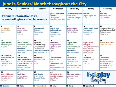 June Activity Calendar For Seniors