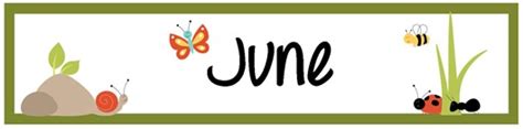 June Calendar Header