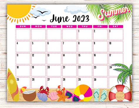 June Theme Calendar