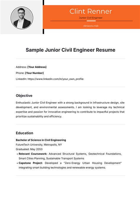 Junior Civil Engineer Resume Sample