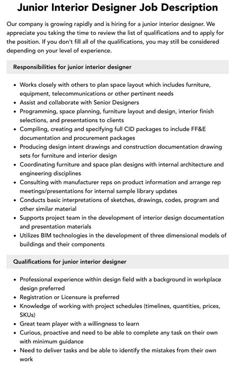 Junior Interior Design Jobs