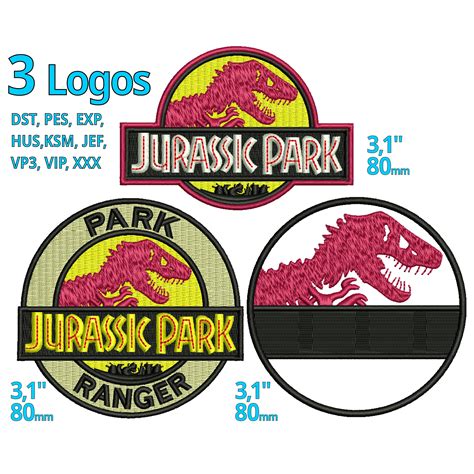 Take a Prehistoric Leap with Exquisite Jurassic Park Embroidery Designs