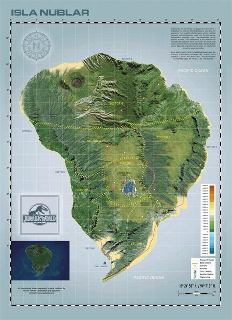 Map of Isla Nublar Jurassic World (2015) (2250×4000) Jurassic world