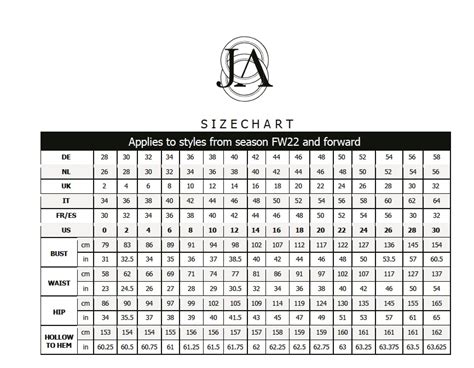 Justin Alexander Bridal Size Chart