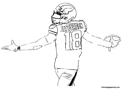 Justin Jefferson Coloring Pages Printable