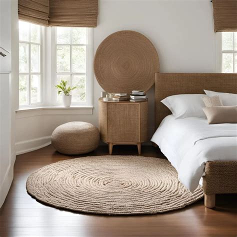 Jute rug in a bedroom