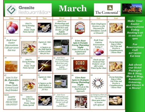 Jvs Restaurant Calendar