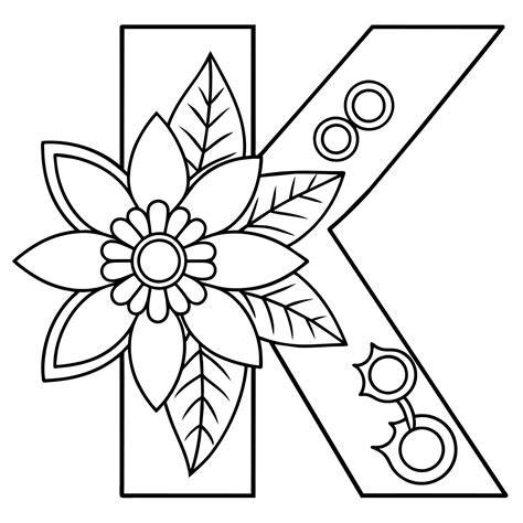K Coloring Page