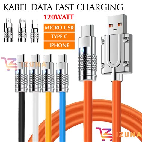 Kabel Data Fast Charging 120W Micro Usb Type C Apel Lightning