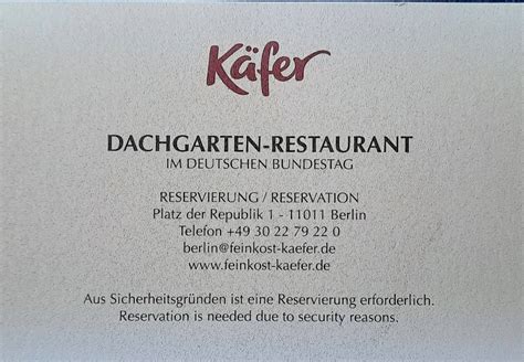 Kafer Restaurant Menu Highlights