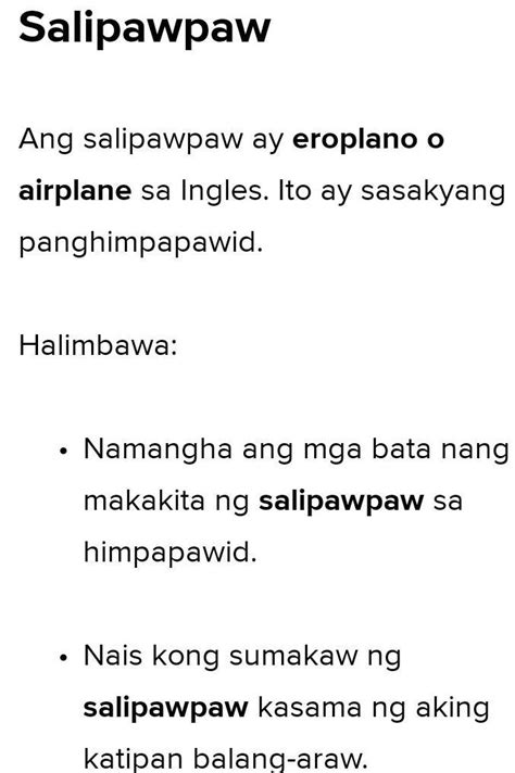 Kahulugan Ng Salipawpaw