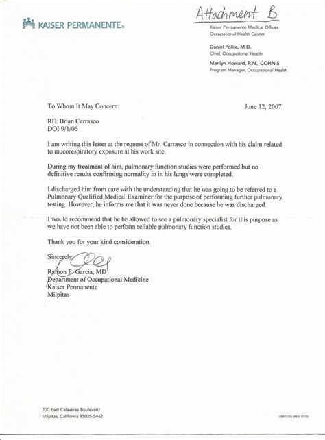 Kaiser Permanente Doctor Note Template Business