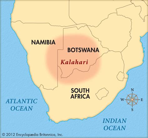 Kalahari Desert On Map Of Africa