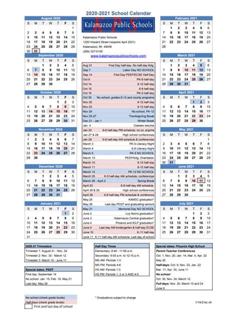 Kalamazoo Activities Calendar