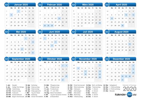 Kalender 2020