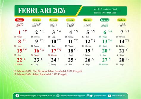 Kalender Mancing Februari 2018