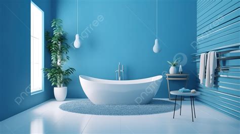 Kamar mandi dengan dinding biru navy