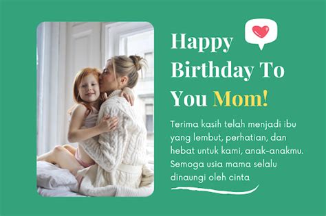 Kartu ucapan ulang tahun untuk ibu tercinta Indonesia