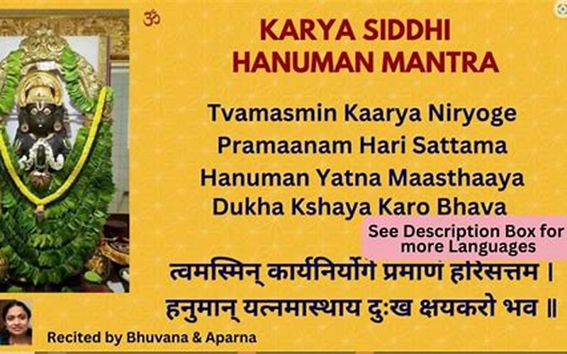 Karya Siddhi Hanuman Mantra
