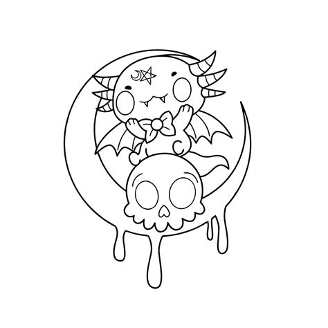 Kawaii Goth Coloring Pages