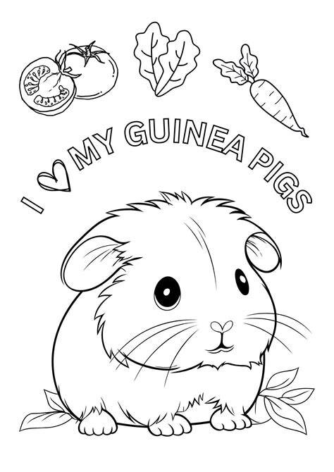 Kawaii Guinea Pig Coloring Pages