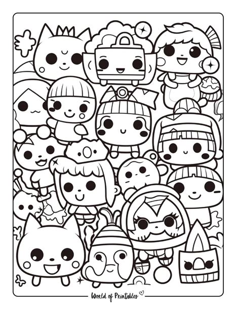 Kawaii Style Coloring Sheets