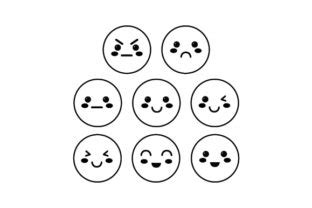 Download Kawaii-style Emojis with Pain Levels SVG File - SVG Design Cricut SVG DXF Files