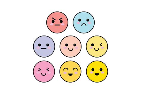Download Kawaii-style Emojis with Pain Levels SVG File - SVG Design Cut Files