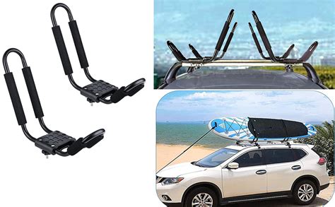 Kayak secured on roof rack