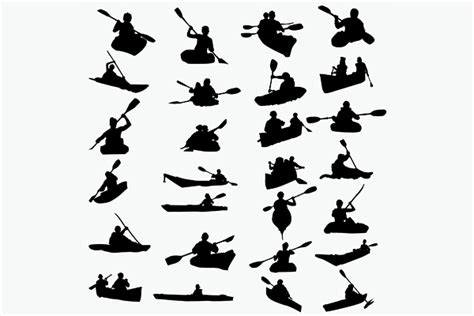 Download Kayaking Silhouettes For Crafts
