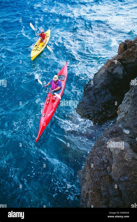 Kayaking along a beautiful coastline