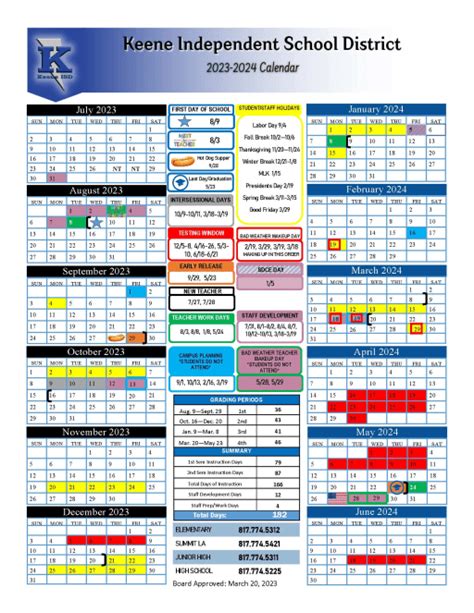 Keene Isd Calendar