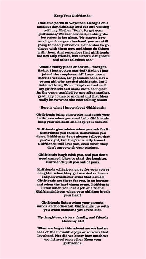 Keep Your Girlfriends Poem Printable