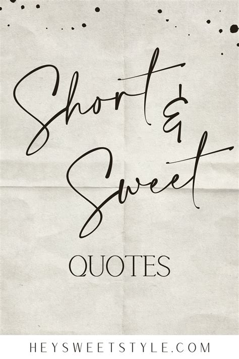 Keep it Short and Sweet