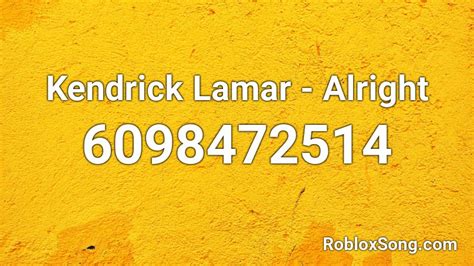Kendrick Lamar Roblox ID