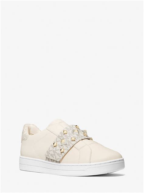 Kenna Leather And Studded Logo Sneaker