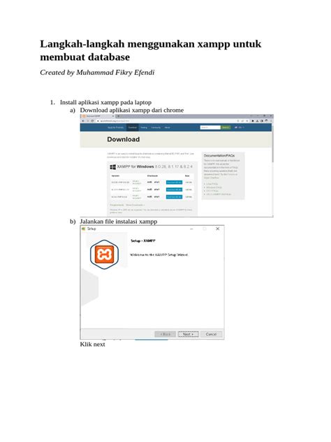 Ilustrasi pembuatan database dengan XAMPP