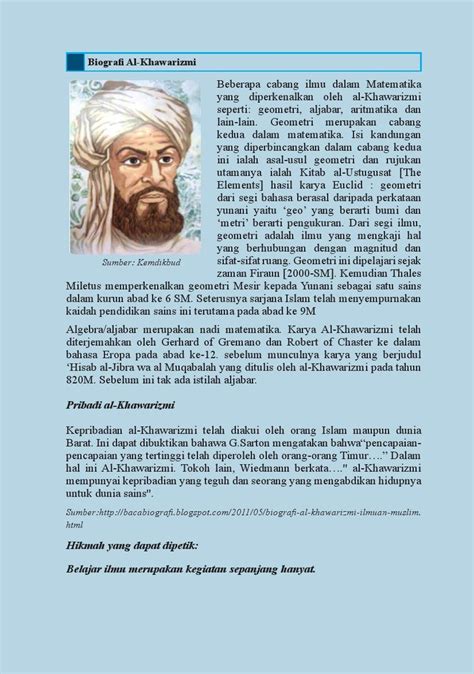 Kesimpulan Biografi Al Khawarizmi Lengkap