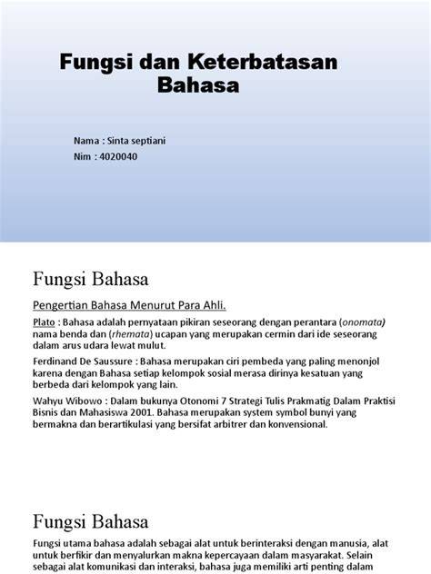 Keterbatasan Bahasa