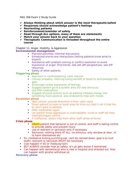 Key Concepts and Subtopics Assessed in Quizlet Mental Health Exam 2