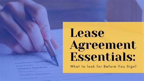 Key Considerations Before You Sign the Lease