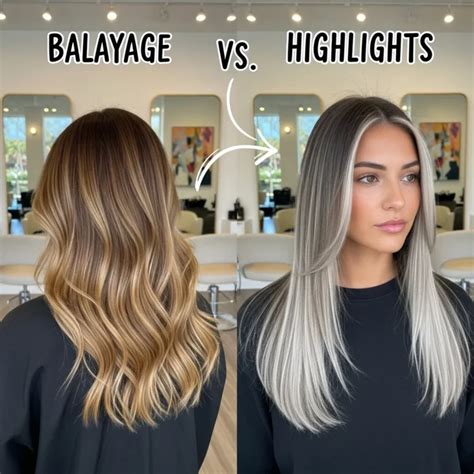 Key Differences Balayage vs. Highlights