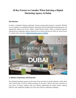 Key Factors to Consider When Selecting a Brand