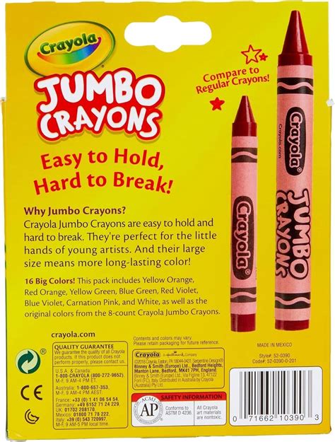 Key Features of Authentic Crayola Jumbo Crayons