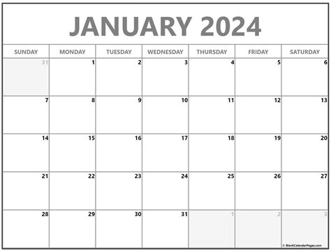 Key Features of the January 2024 Calendar