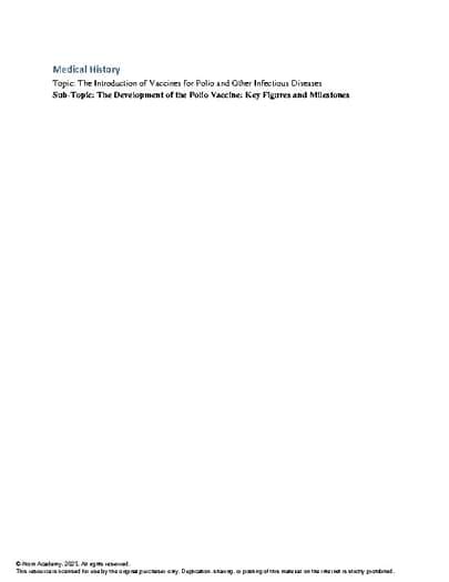 Key Figures in the "First Polio" Fight