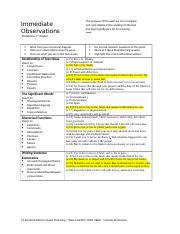 Key Immediate Observations