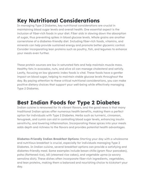 Key Nutritional Considerations